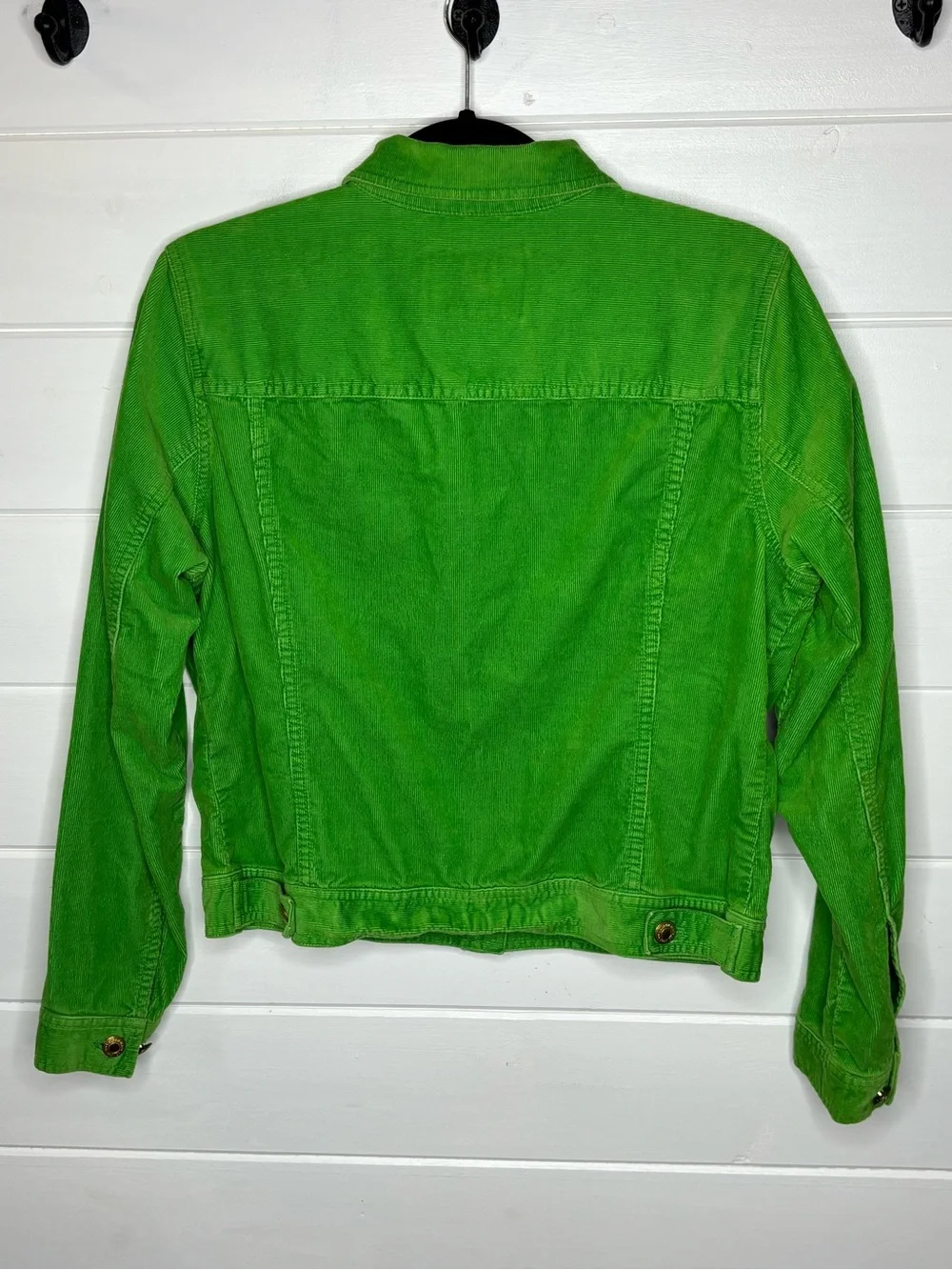 Lauren Jeans Co. Lime Green Corduroy Jacket Size M Gold Buttons 100% Cotton - Picture 7 of 15